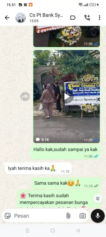Testimonial Papan Bunga PRINGSEWU