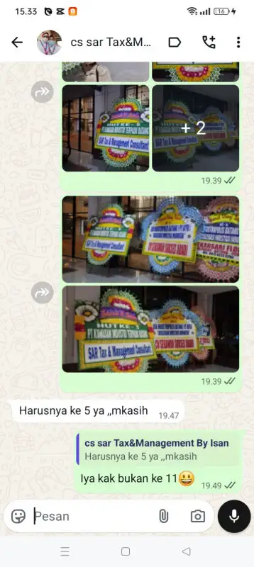 Testimonial papan bunga PRINGSEWU